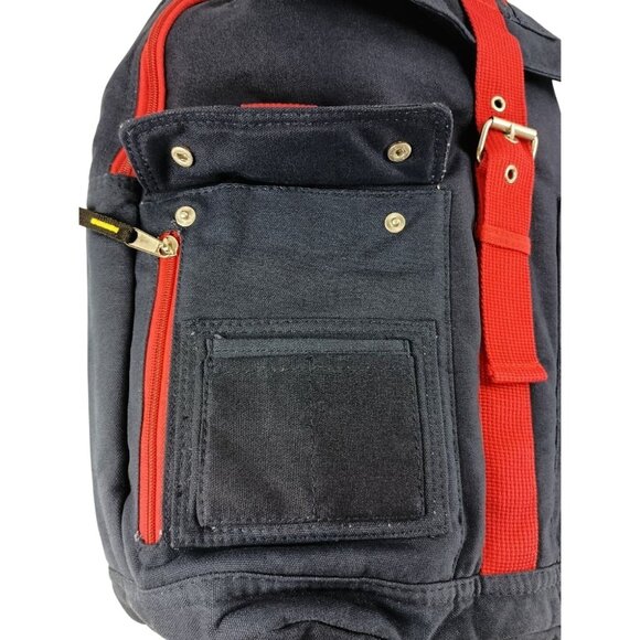 Rare! Vintage Serrio Backpack Has many pockets inside and out! Red and blue colo - Picture 11 of 11